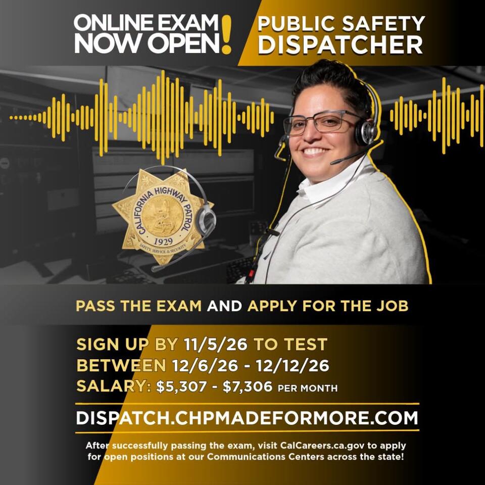 CHP hiring dispatchers, exam filing by Nov. 5, 2026 - NewsBreak