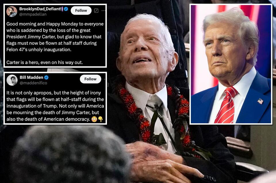 Libs giddy over US flags at half-staff to mark Jimmy Carter’s death ...