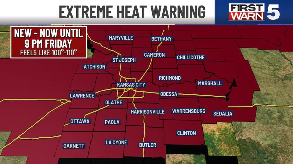 EXTREME HEAT WARNING Now Through Friday. Limited relief overnight.