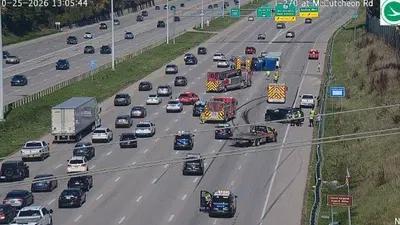 NB lanes of I-270 are shut down after rollover crash stalls traffic ...