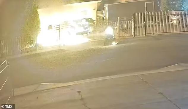 Moment arsonist sets ex's house on fire while she and her children were ...