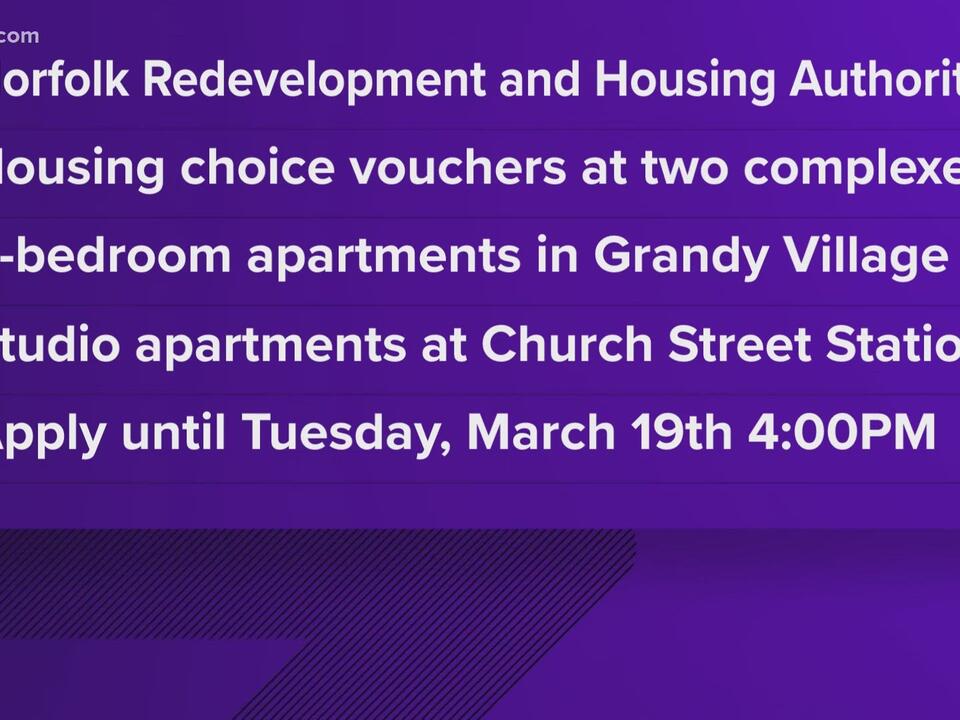 Norfolk's housing authority opens waitlists for Grandy Village, Church
