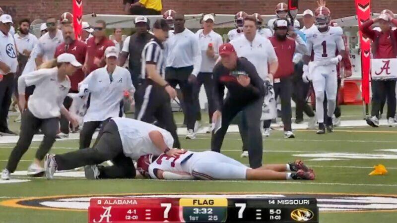 Frightening Scene As Alabama WR Derek Meadows Knocked Out Cold After Taking Nasty Hit From Missouri Defender [VIDEO] - NewsBreak