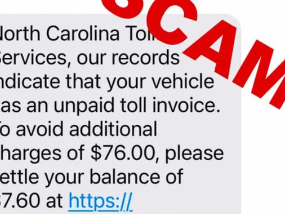 NCDOT Beware of new text toll scam claiming to seek payment from NC