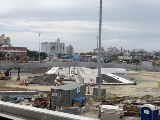 Wave machine in construction for Virginia Beach's Atlantic Park project