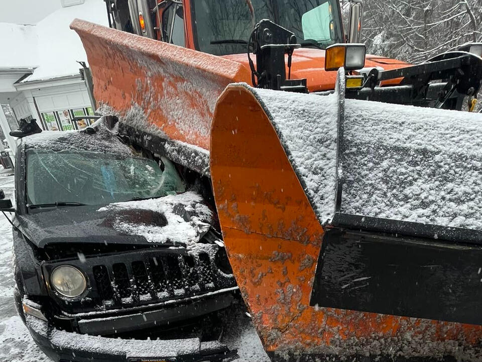 Car, snowplow crash in Ballston Spa