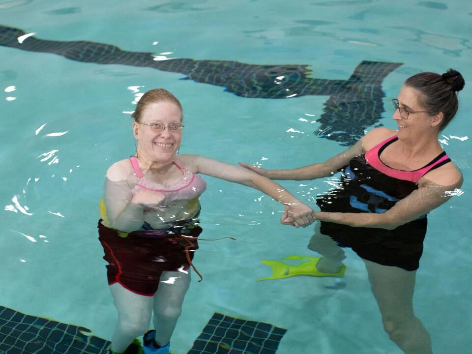 Swim challenge a show of strength for writer with cerebral palsy and