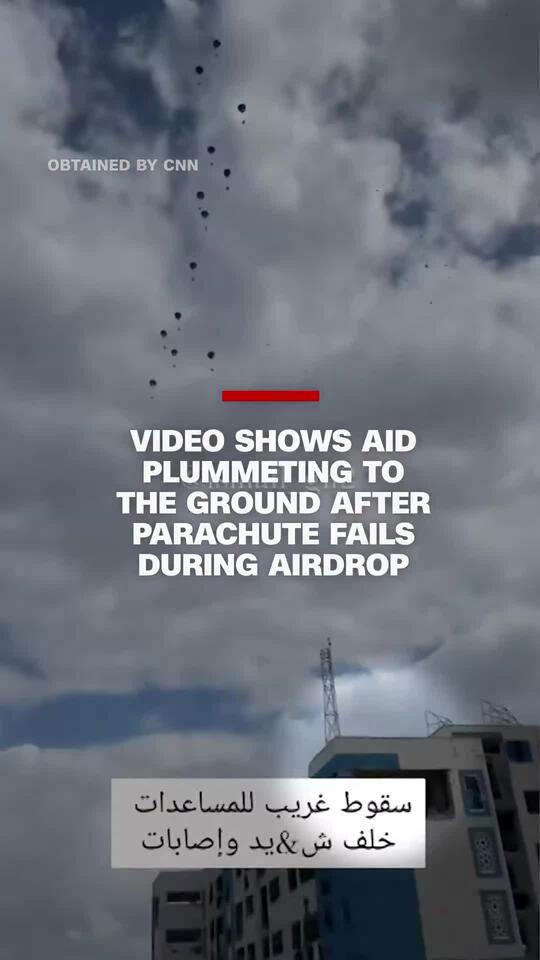 Video shows aid plummeting to the ground after parachute fails during ...