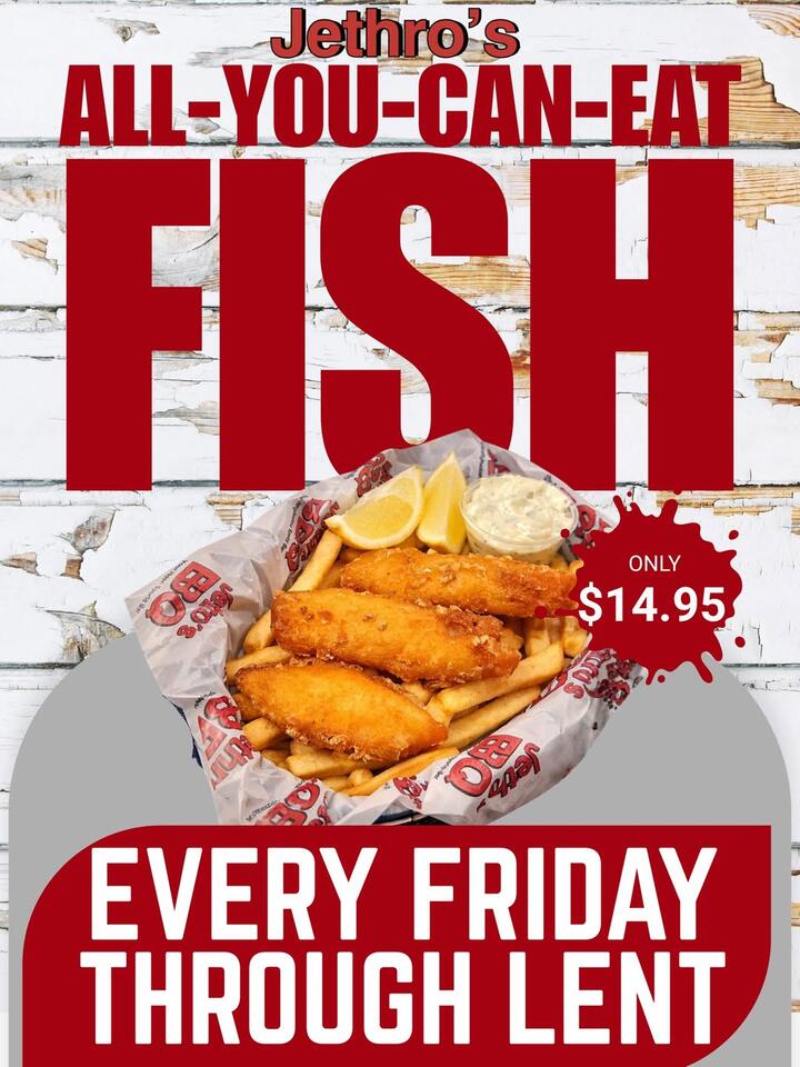All-You-Can-Eat Fish Fridays return at Jethro’s BBQ - NewsBreak