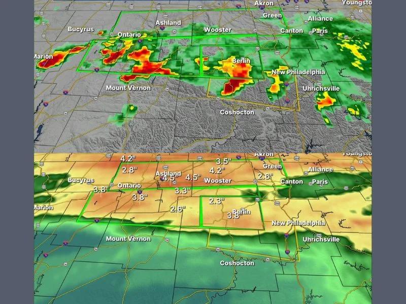 Holmes County Ohio Under Level 2 Road Emergency as Flash Flooding From ...