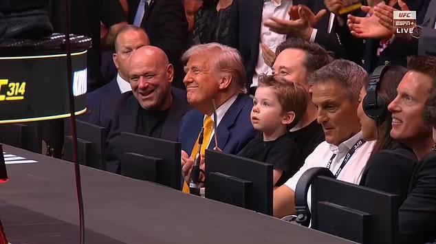 Donald Trump joined by Elon Musk and MAGA entourage at UFC 314 in Miami ...