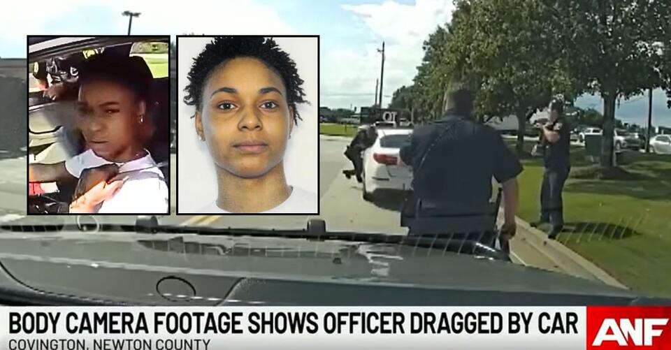 Walmart shoplifter drags officer over 100 yards through QuikTrip parking lot in her Kia before leaving him in 'a lot of pain': Police