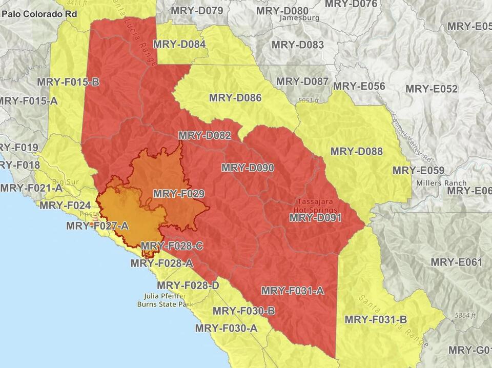 UPDATED: Amid drier weather, Timber Fire expands into wilderness areas of Big Sur; in the west, Highway 1 reopens.